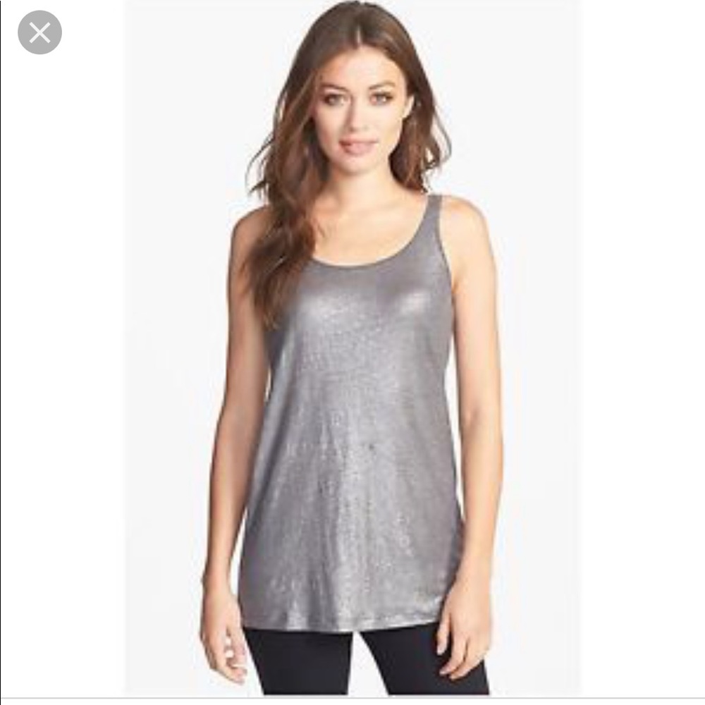 Eileen Fisher ash glitter tank top S